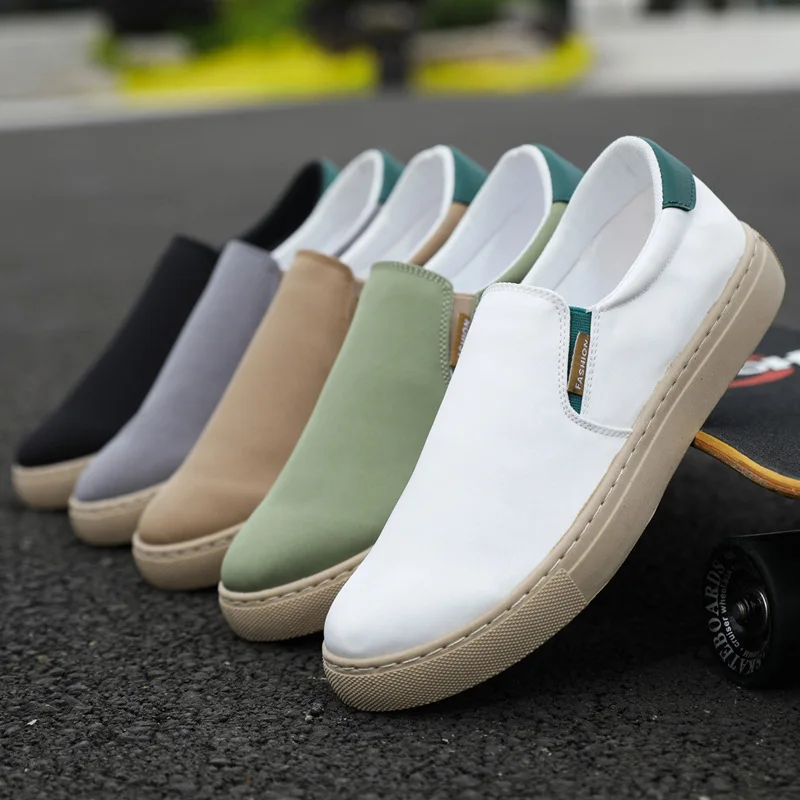 Casual Canvas Shoes Men's Summer Slip on Loafers For Men Flats Breathable Driving Shoes Male Cloth Walking Sneakers Board Shoe thumbnail 5