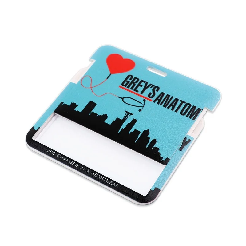 Horizontal plate Grey's Anatomy Doctor Nurse Credential Holder Neck Strap Lanyards Keychain Holder ID Card Pass Rope Lanyard thumbnail 3