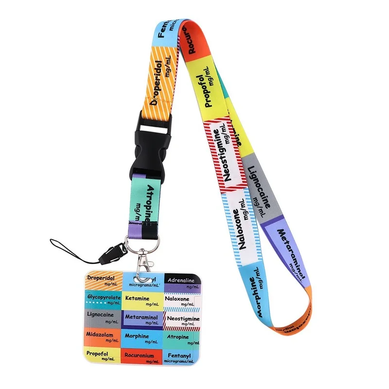Horizontal plate Grey's Anatomy Doctor Nurse Credential Holder Neck Strap Lanyards Keychain Holder ID Card Pass Rope Lanyard thumbnail 6