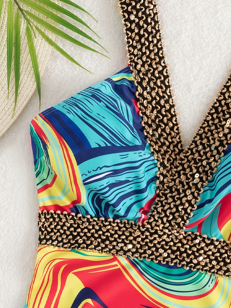 Vigoashely 2026 Sexy Print Strapped Swimwear Women Push UP One Piece Swimsuit Monokini Backless Hollow Summer Bathing Suit thumbnail 4