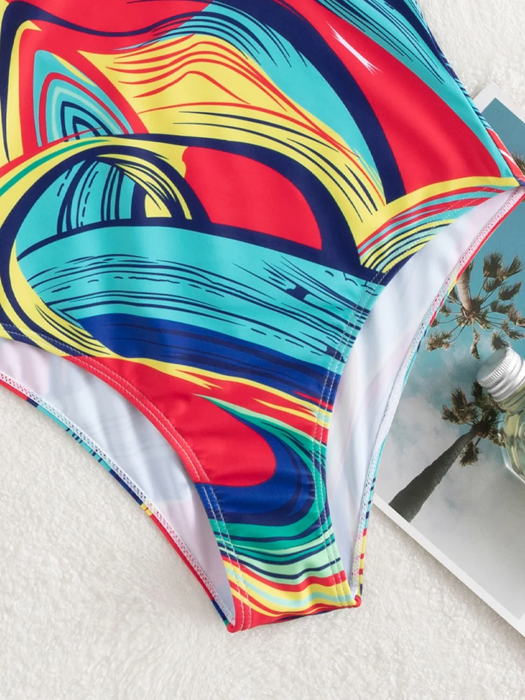 Vigoashely 2026 Sexy Print Strapped Swimwear Women Push UP One Piece Swimsuit Monokini Backless Hollow Summer Bathing Suit thumbnail 5