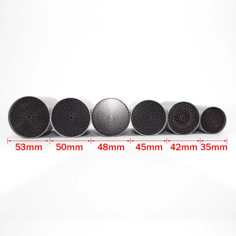 35mm 42mm 45mm 48mm 50mm 53mm Motorcycle Auto Front Mid End Exhaust 200 Cells Catalyst DB Killer Baffle Noise Sound Eliminator thumbnail 3