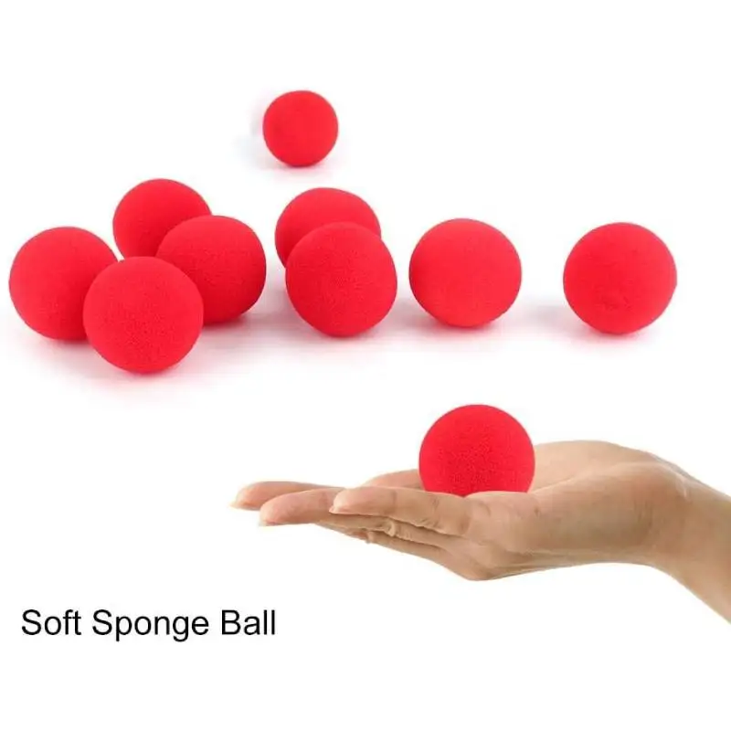 10pcs Magic Sponge Ball Red Magic Props Comedy Tricks Finger Sponge Play Ball Gift for Kid Halloween Party Masquerade thumbnail 2