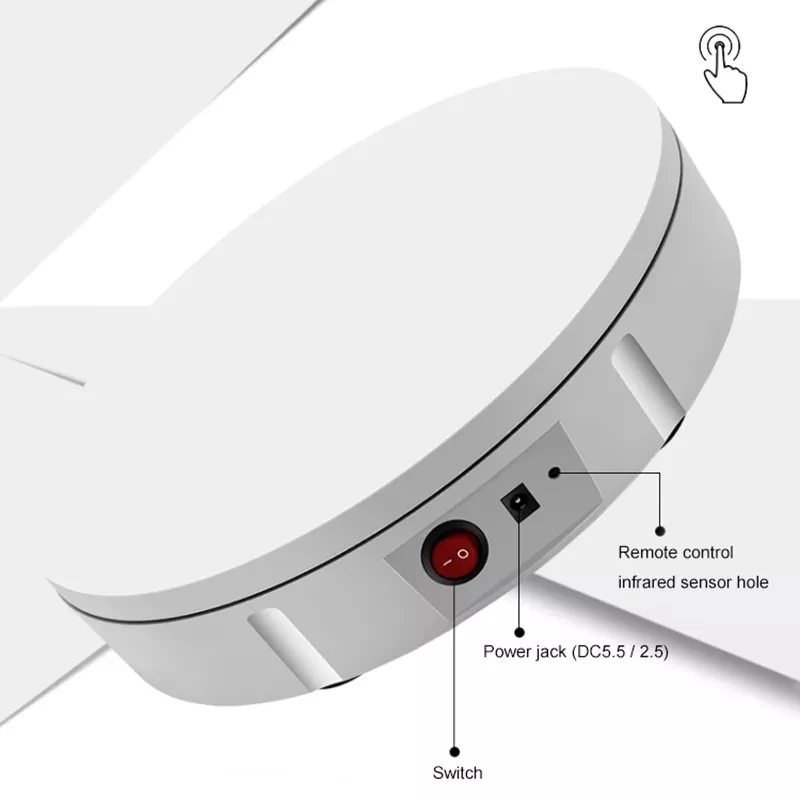 22-30CM Remote Control Electric Rotary Turntable 100KG Load Rotating Exhibition Display Stand Base for 3D Scanning Photography thumbnail 2