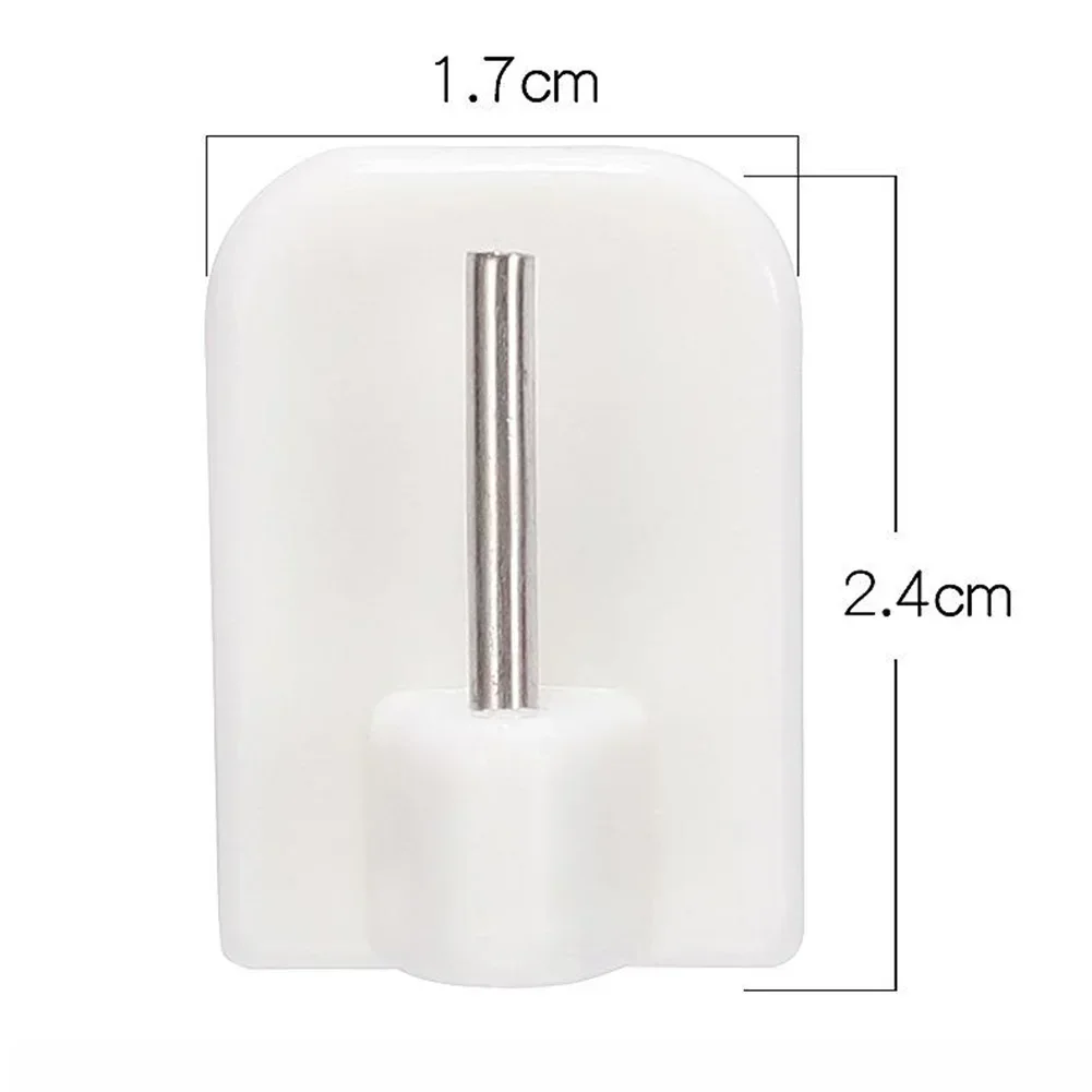 Durable Curtain Hooks Bracket Self-adhesives Stainless Steel+pvc White 4/8/12Pcs Curtain Rod Hook Home Storage thumbnail 6