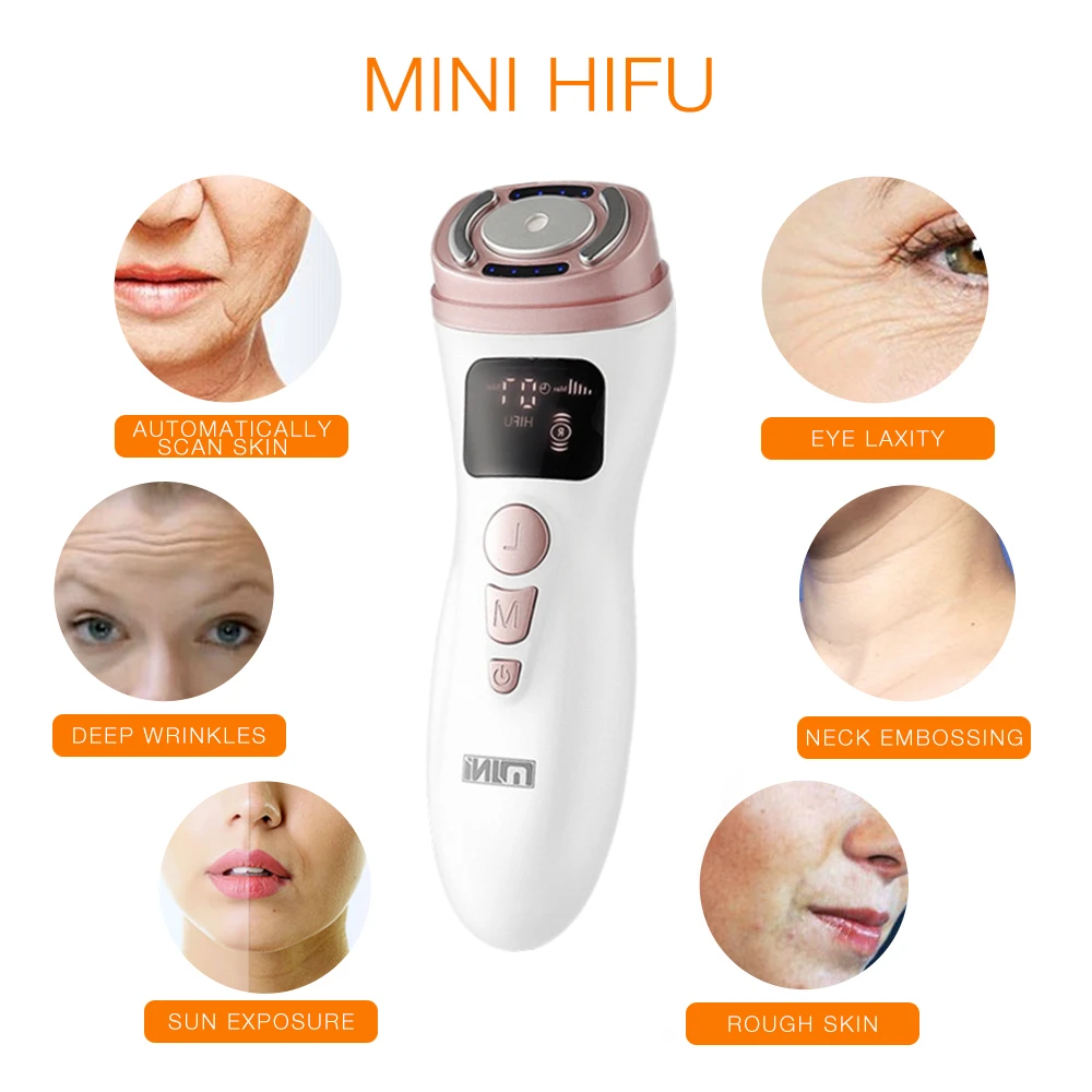 Mini HIFU Machine Ultrasonic RF EMS HIFU Facial Lifting Skin Tightening Device Face Chin Neck Eye Anti Wrinkle Massager Home Use thumbnail 2