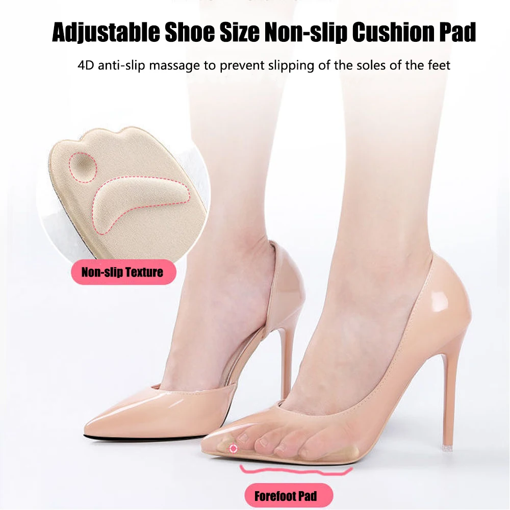 Forefoot Insert Cushion Pads for Women Shoes Anti slip Silicone Foot Pain Relief Pads for High Heels Sandals Gel Shoe Insoles thumbnail 2