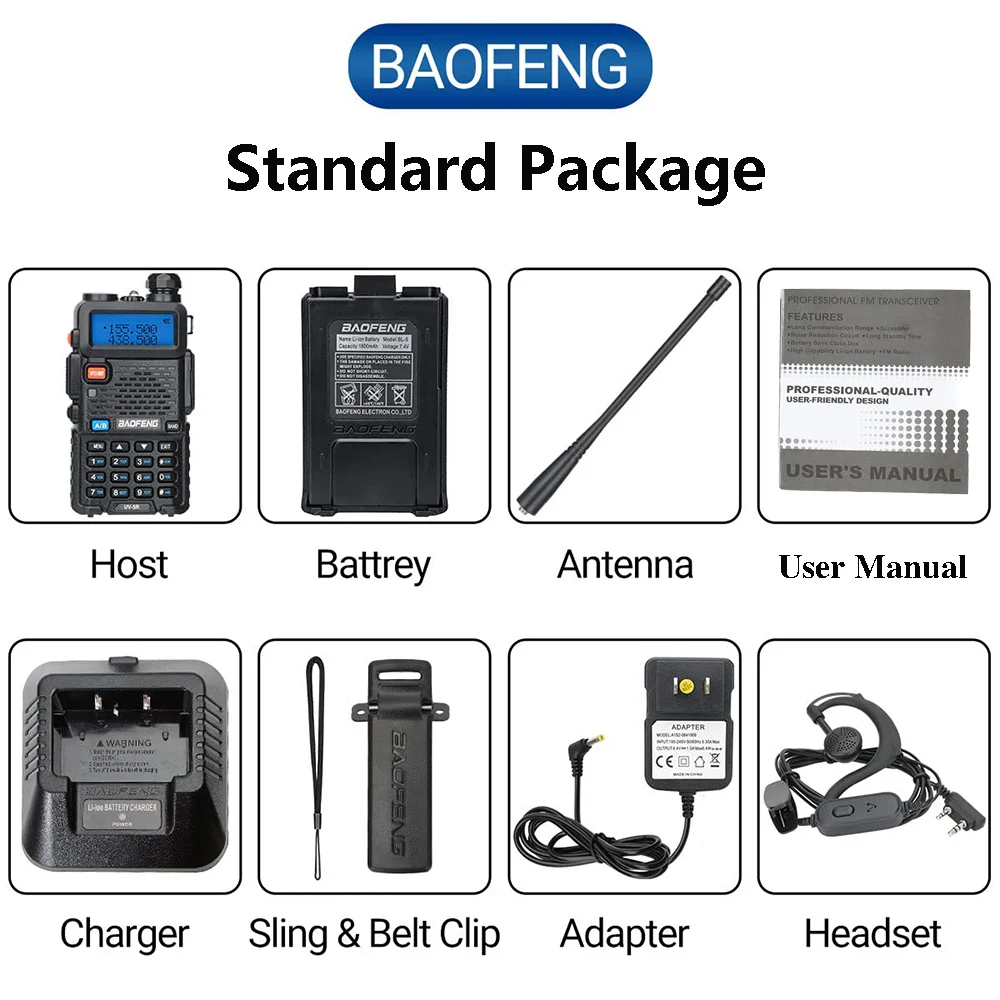BaoFeng UV-5R Walkie Talkie 5W/8W Two Way Radio Commutator VHF/UHF 136-174MHz & 400-520MHz Station Receiver Ham Wireless Set thumbnail 6