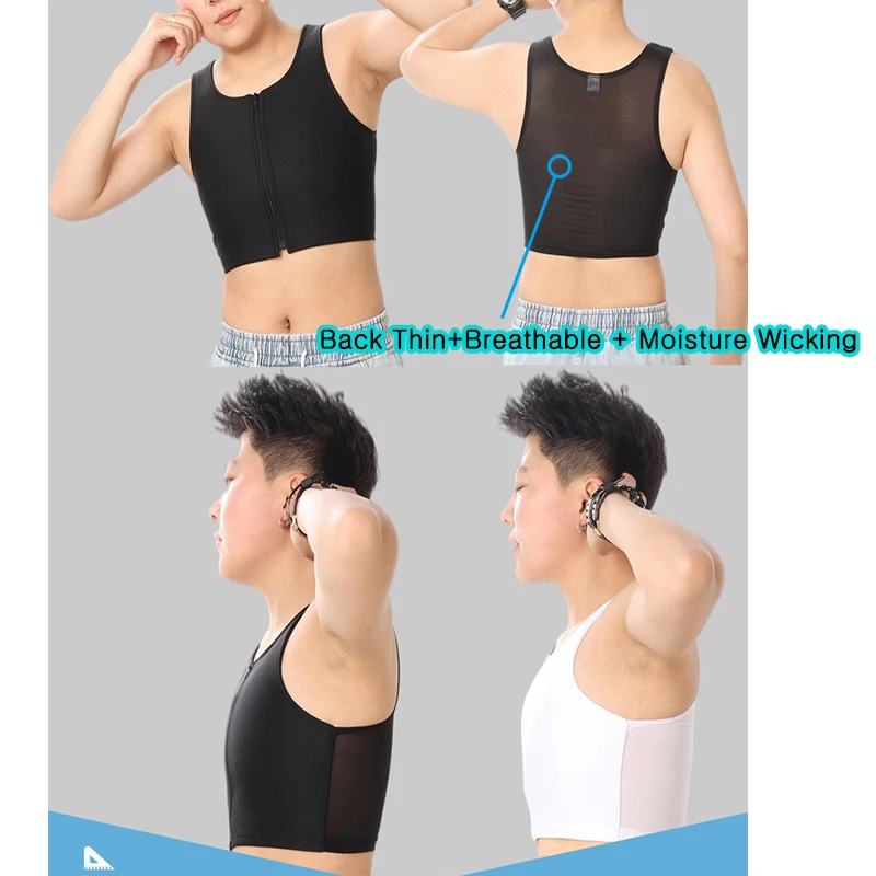 Women Men Chest Flat Vest Transgender Binders Upgrade And Strengthen Elastic Chest Binder Bra Pullover Tank Top can workout thumbnail 5