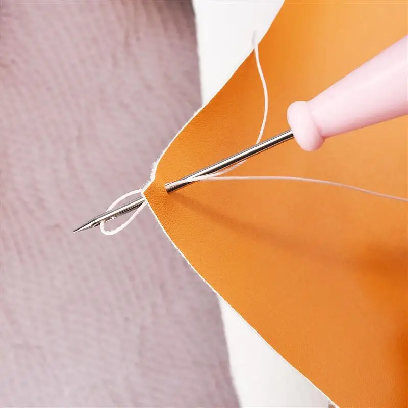 1pc Candle Mold Perforation Sewing Awl Bags Hole Hook DIY Handmade Leather Craft Tool Plastic Handle Cone Needle thumbnail 4