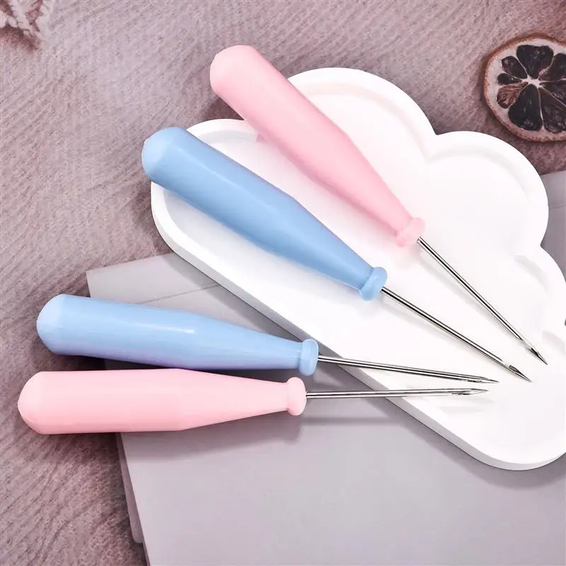 1pc Candle Mold Perforation Sewing Awl Bags Hole Hook DIY Handmade Leather Craft Tool Plastic Handle Cone Needle thumbnail 2