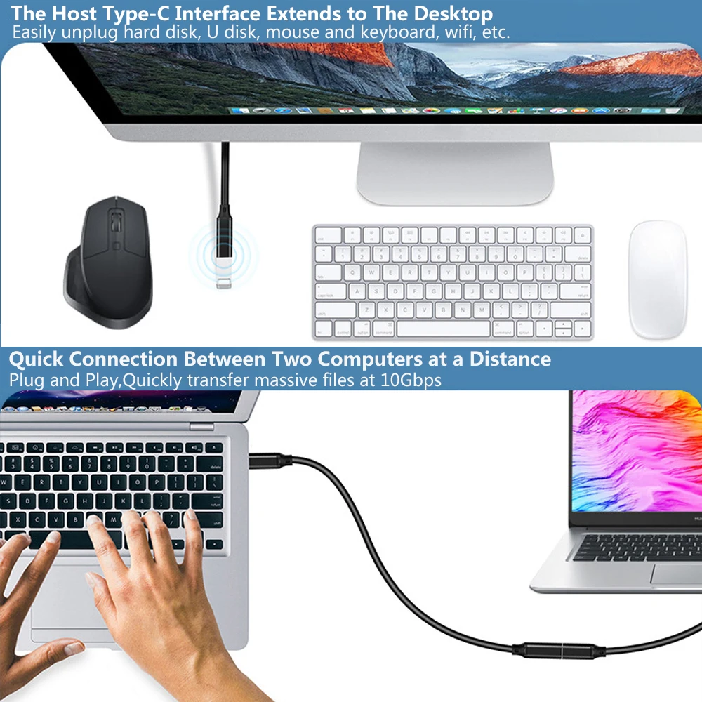 USB C Extension Cable Male to Female Type C USB3.2 Gen2 10Gbps 100W Fast Charging Extender Cord for MacBook Pro Samsung Xiaomi thumbnail 3