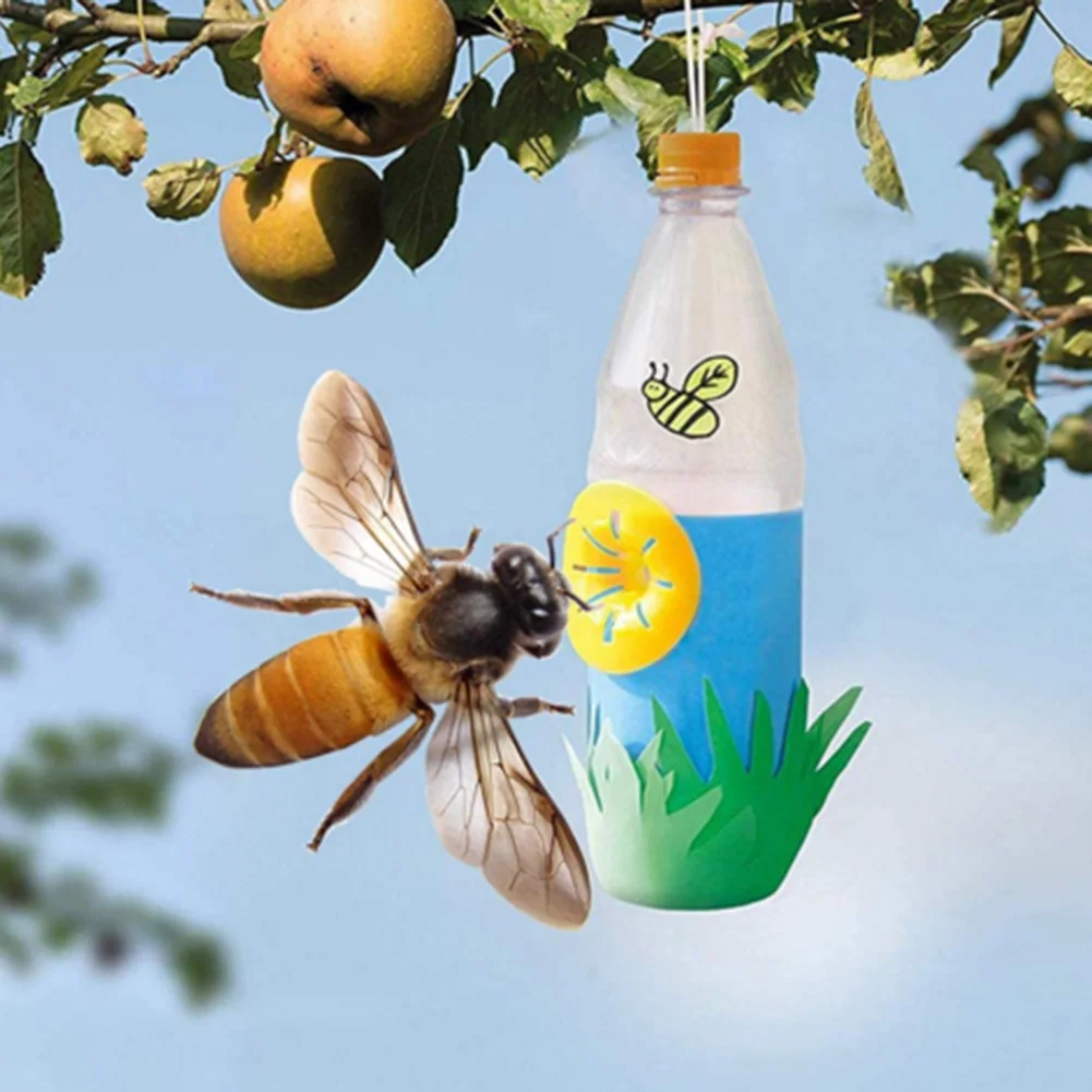 5-25PCS Reusable Yellow Plastic Bee Catcher Flower Shaped Flying Insects Funnel Wasp Trap Pest Control Killer Home Outdoor thumbnail 2