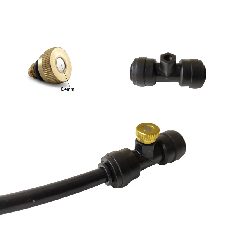 DIY Outdoor Nebulizer Garden Sprayer Misting Cooling System 33FT Misting Line12 Brass Mist Nozzles For Patio Terrace Greenhouse thumbnail 5