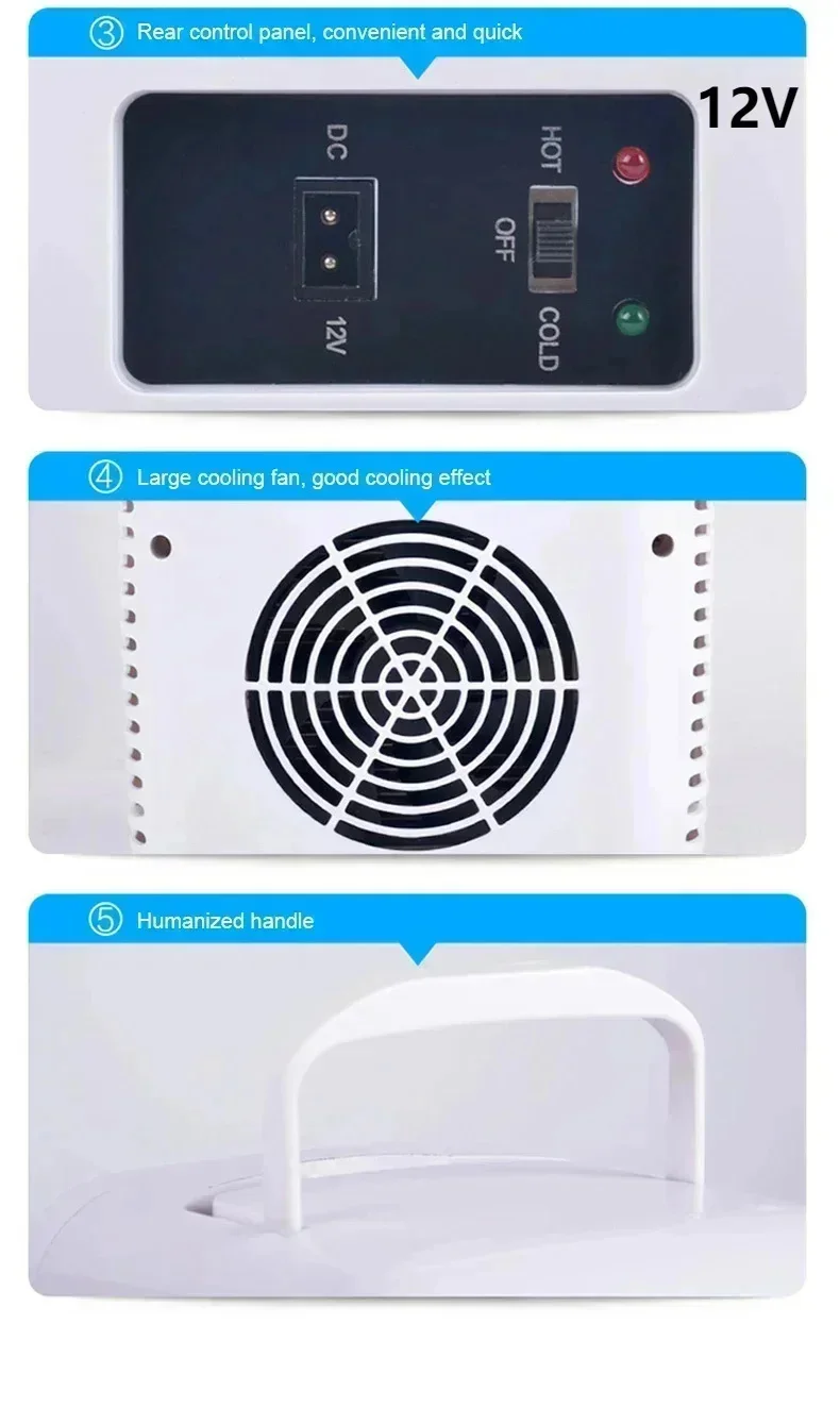 12V 220V 4L Home Car Dual-use Refrigerator Mini Refrigeration Home Dormitory Student Heating And Cooling Camping thumbnail 3