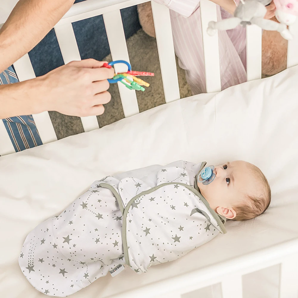 0-3M Newborn Baby Swaddle Wrap 100% Cotton Baby Sleeping Bag Stars Elephant Diaper Cocoon Swaddle Blanket Receiving Blankets thumbnail 4