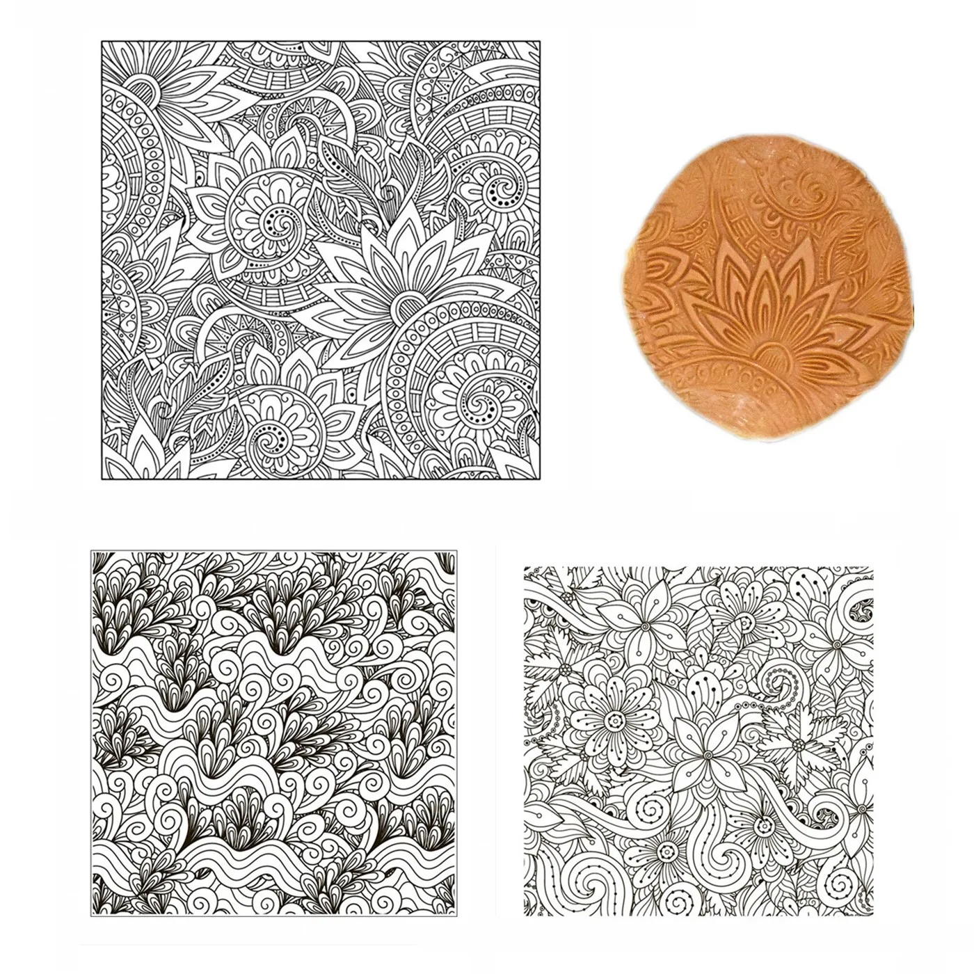 SNASAN Polymer Clay Texture Stamp Sheets Mandala Pattern DIY Embossing Art Clay Pottery Tools Supplies Individual Design thumbnail 6
