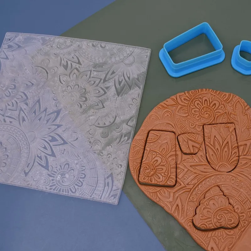 SNASAN Polymer Clay Texture Stamp Sheets Mandala Pattern DIY Embossing Art Clay Pottery Tools Supplies Individual Design thumbnail 2