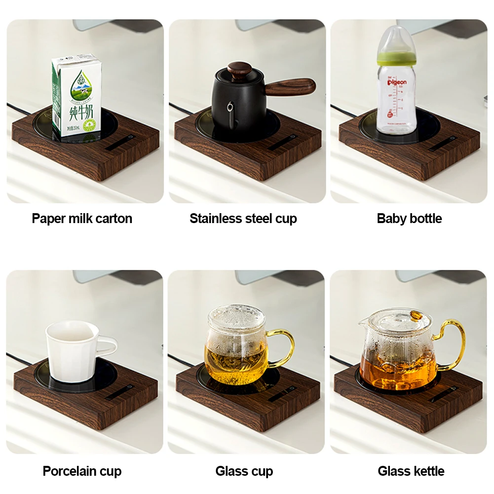 100°C Cup Heater Mug Warmer Hot Tea Makers Automatic Warmer Coaster 5 Gear Temperature Cup Heaters Coffee Milk Tea Heating Pad thumbnail 4