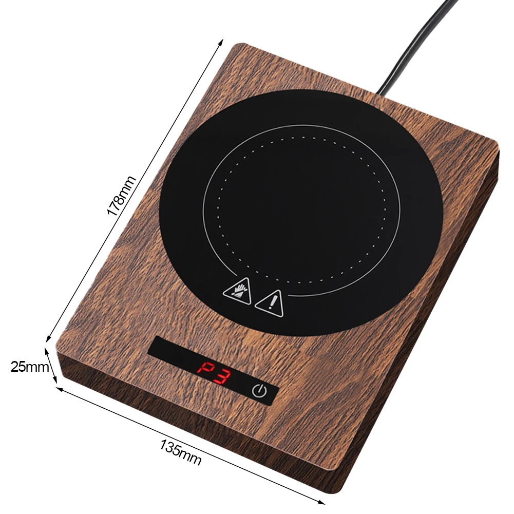 100°C Cup Heater Mug Warmer Hot Tea Makers Automatic Warmer Coaster 5 Gear Temperature Cup Heaters Coffee Milk Tea Heating Pad thumbnail 6