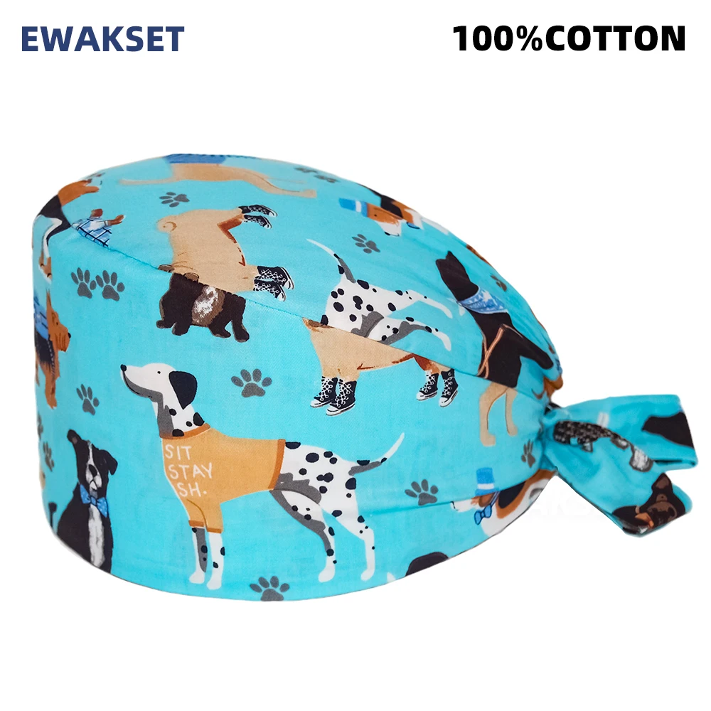 Unisex Soft Scrub Cap Cartoon Printing Scrubs Hat for women surgicals hat women's and men operating room hat Nursing accessories thumbnail 2