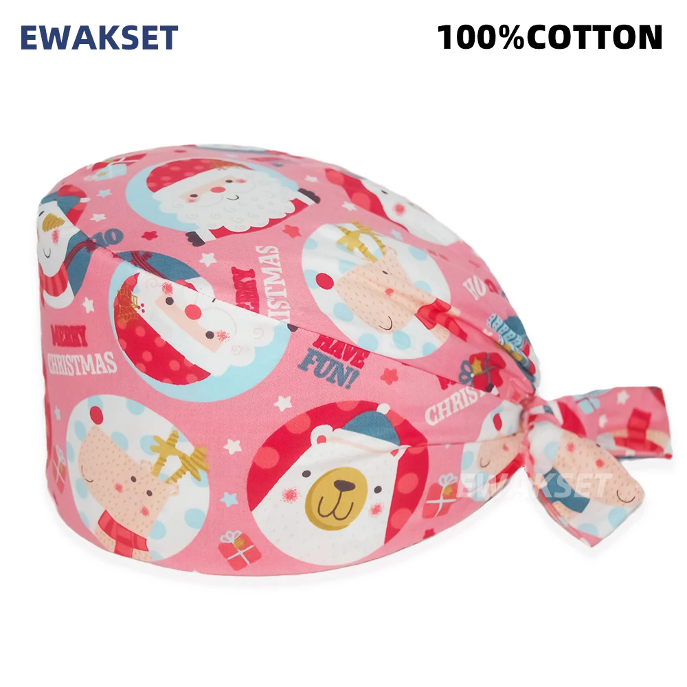 Unisex Soft Scrub Cap Cartoon Printing Scrubs Hat for women surgicals hat women's and men operating room hat Nursing accessories thumbnail 6