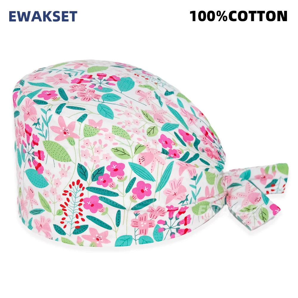 Unisex Soft Scrub Cap Cartoon Printing Scrubs Hat for women surgicals hat women's and men operating room hat Nursing accessories thumbnail 5