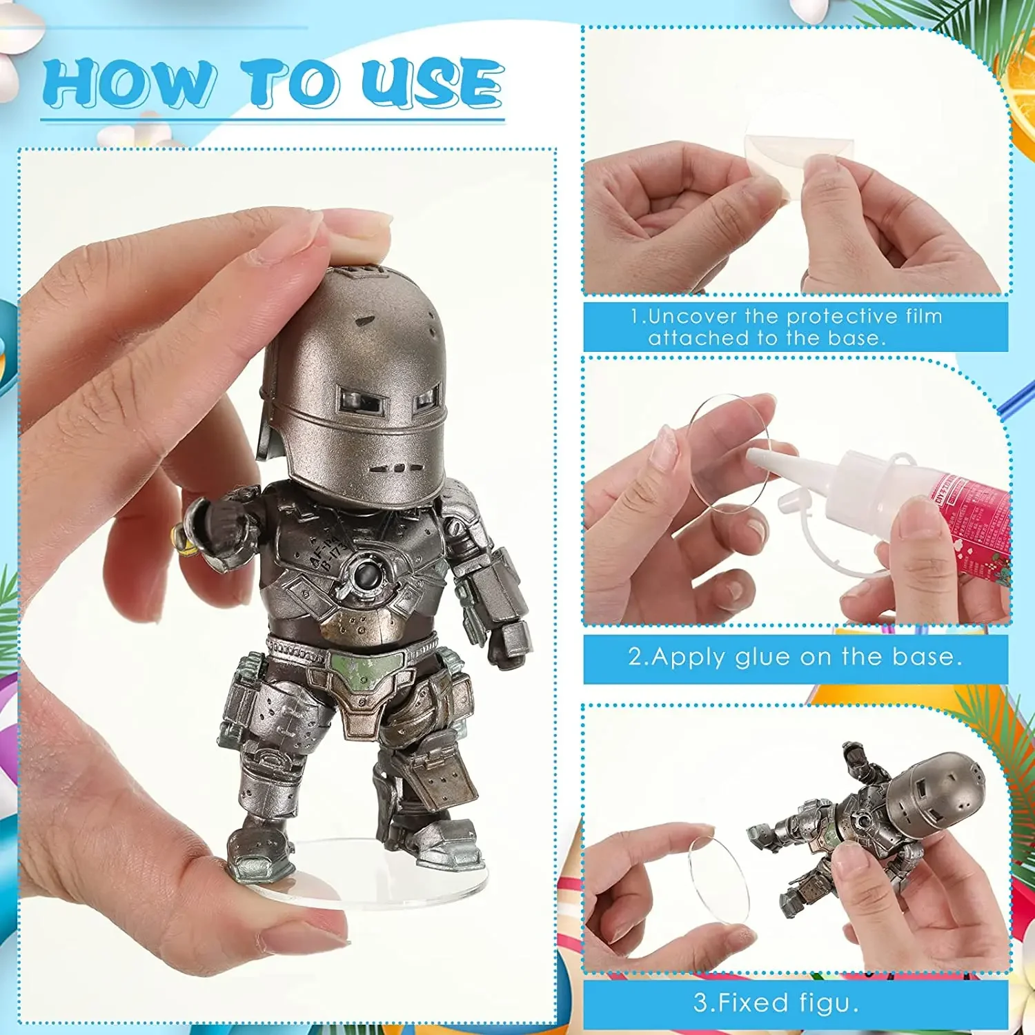 10pcs 25/30/40mm Action Figure Stands Display Miniature Bases Acrylic Round Model Base Circular Base Decoration for Car War Game thumbnail 5