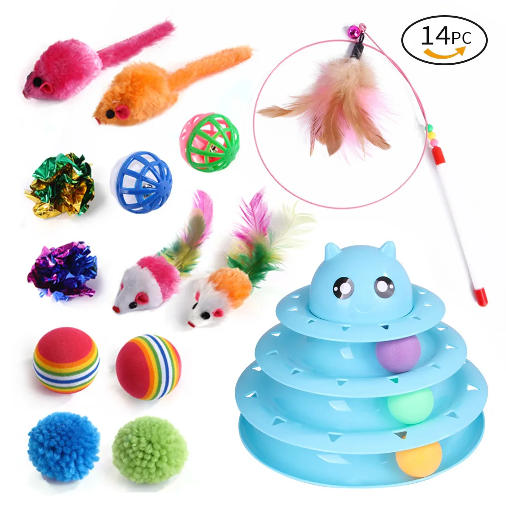 DualPet Kitten Toys Variety Cat Toy Combination Set Cat Toy Funny Cat Stick Sisal Mouse Bell Ball Cat Supplies 20 Piece Set thumbnail 4