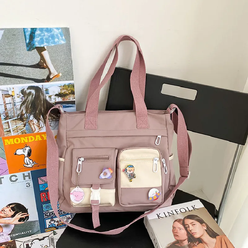 Waterproof Canvas Women Handbags Shoulder Bags Nylon Ladies Tote Messenger Bag Oxford Handbag Cross body Bags for Girls Satchels thumbnail 4