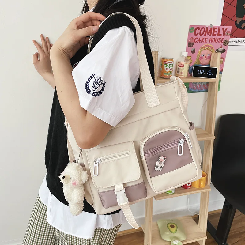 Waterproof Canvas Women Handbags Shoulder Bags Nylon Ladies Tote Messenger Bag Oxford Handbag Cross body Bags for Girls Satchels thumbnail 3