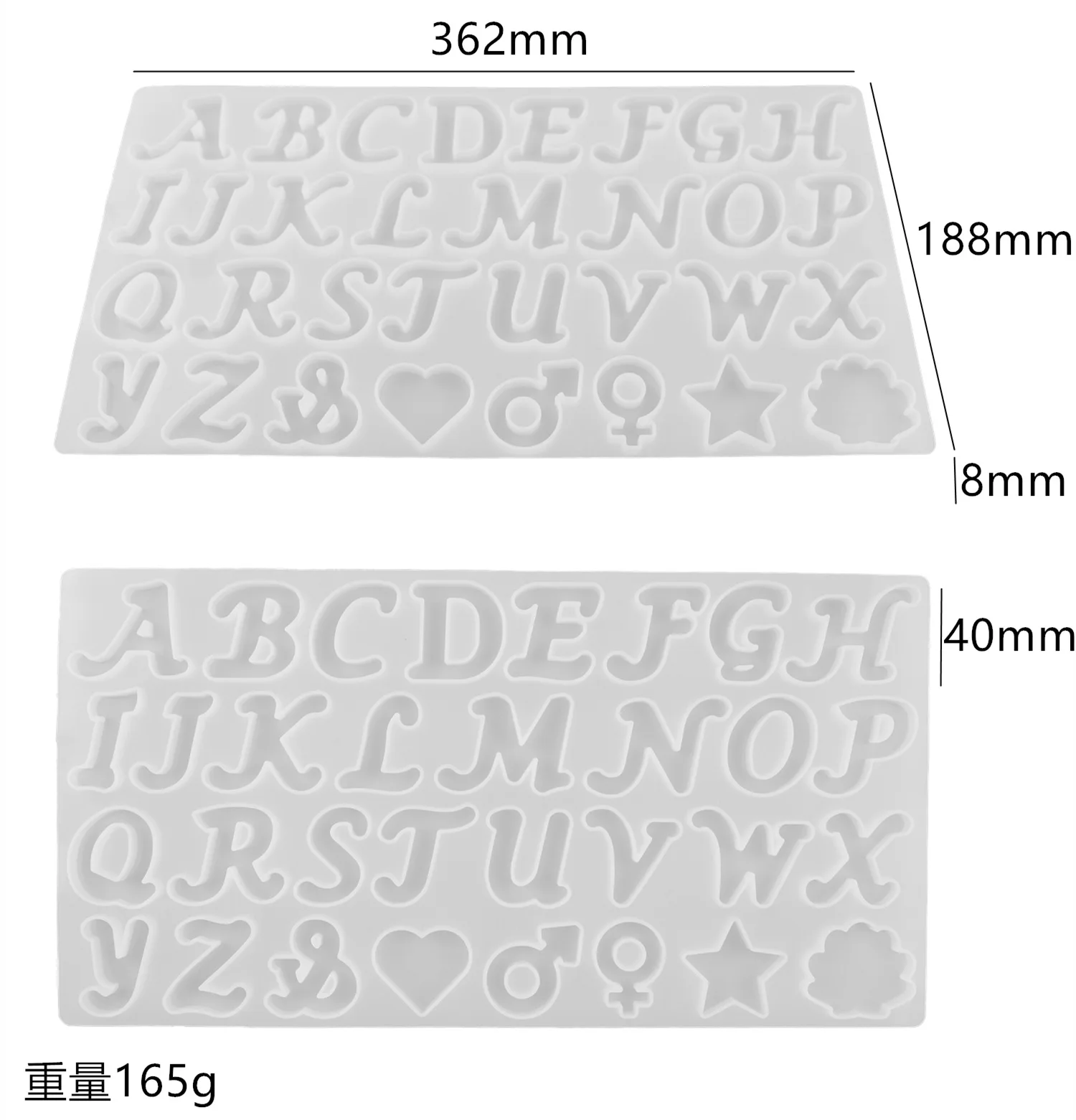 Alphabet Resin Molds Kit Silicone Molds for Resin Casting DIY Letter & Ornament Epoxy Molds Resin Keychain Making Set thumbnail 2