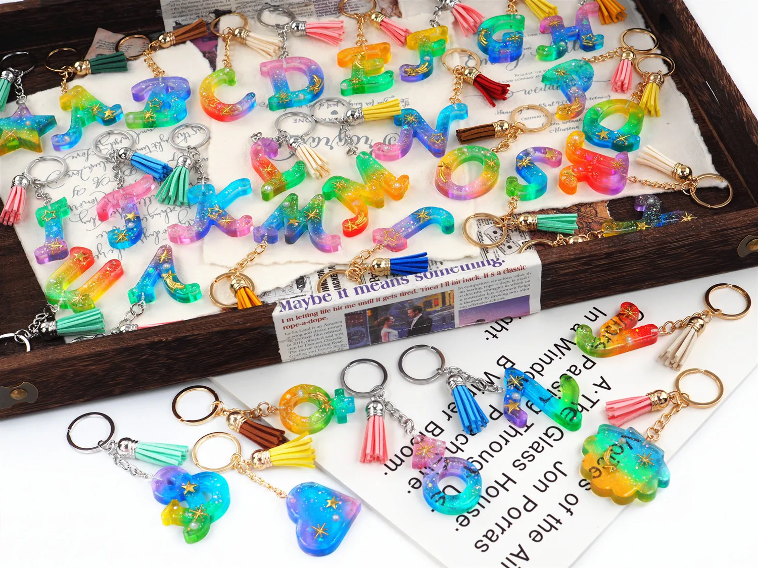 Alphabet Resin Molds Kit Silicone Molds for Resin Casting DIY Letter & Ornament Epoxy Molds Resin Keychain Making Set thumbnail 5