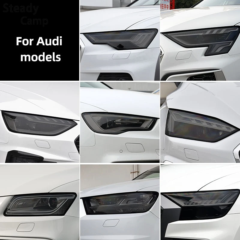 Smoked Black TPU Sticker Car Headlight Protective Film For Audi A3 8V S3 A4 B8 B9 A5 A6 S6 C8 A7 A8 D4 TT TTS Q3 Q5 Q7 Q8 RSQ8