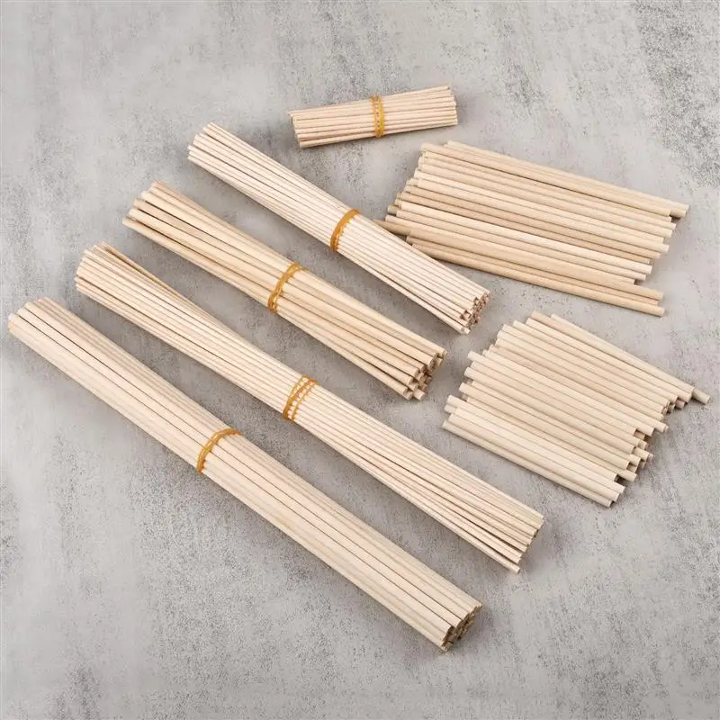 Round Wooden Stick for Crafts Food Ice Lollies and Model Making Cake Dowel DIY Durable Dowel Building Model Woodworking Tool thumbnail 3