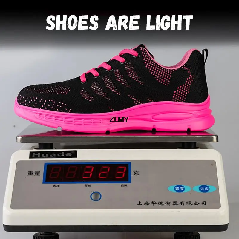 Safety Shoes Women Steel Toe Sneakers Breathable Lightweight Work Boots Anti-smash Anti-puncture Woman Safety Work Shoes Female thumbnail 4
