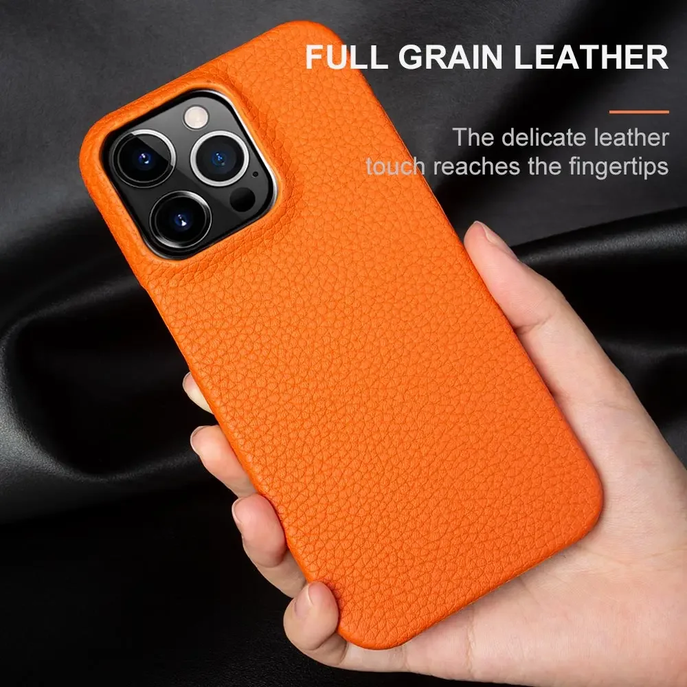 For iphone 13 pro case Luxury Genuine Leather Cover Back Etui Coque Shockproof for Funda iphone14 XR XSMax 15 7 8Plus 12 Carcasa thumbnail 3