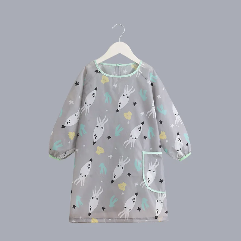 Children's Painting Blouse Waterproof and Anti-dirty Baby Eating Clothes Painting Small Apron Long-sleeved Art Kindergarten Bibs thumbnail 6