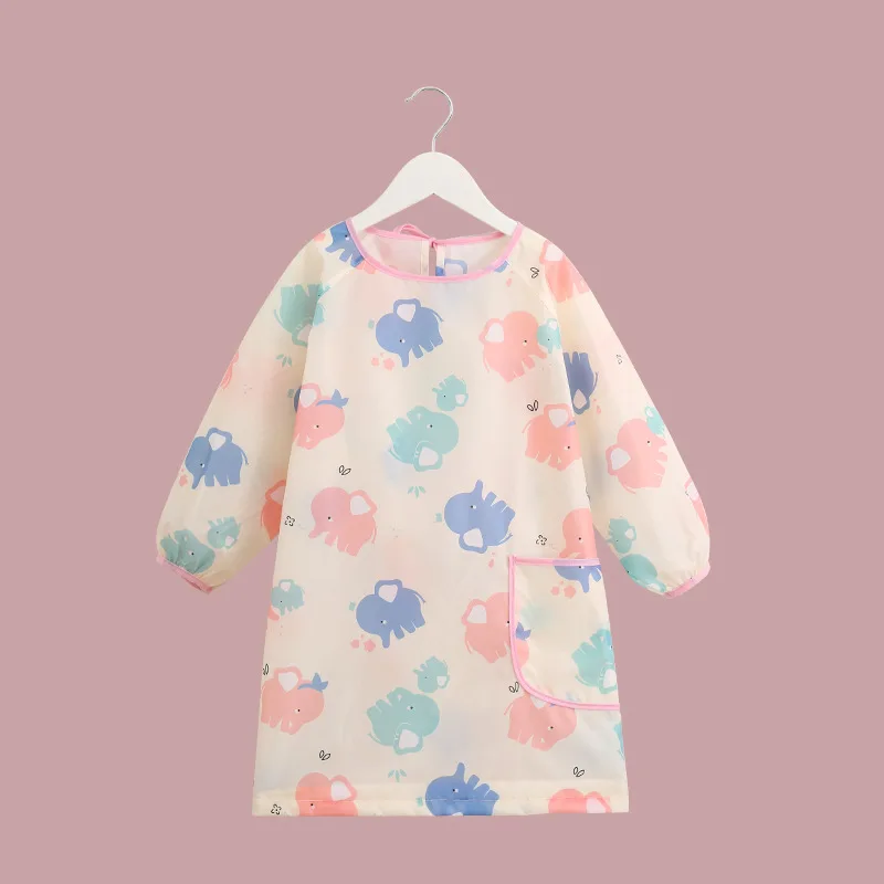 Children's Painting Blouse Waterproof and Anti-dirty Baby Eating Clothes Painting Small Apron Long-sleeved Art Kindergarten Bibs thumbnail 5