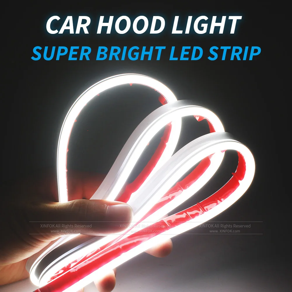XINFOK LED Car Hood Lights Strip Universal Auto Decorative Atmosphere Lamps Ambient Lights For Car Daytime Running Lights DRL 12 thumbnail 3