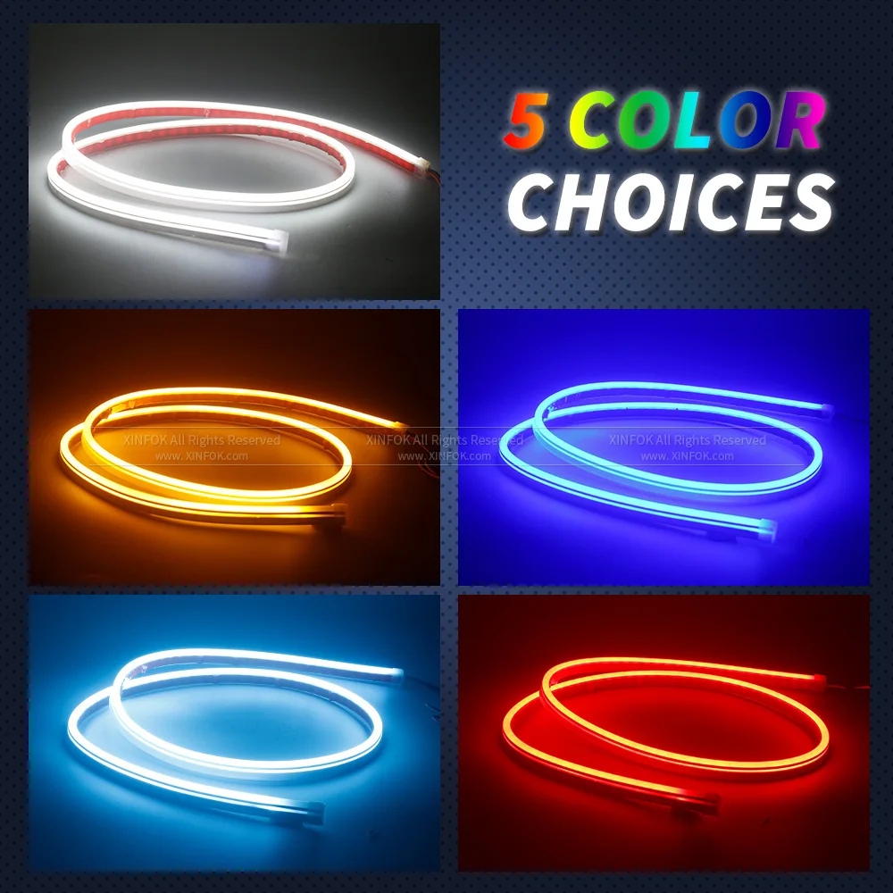 XINFOK LED Car Hood Lights Strip Universal Auto Decorative Atmosphere Lamps Ambient Lights For Car Daytime Running Lights DRL 12 thumbnail 5