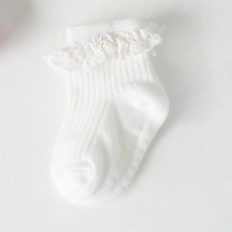 4Pair/lot new baby children's non-slip autumn winter cotton socks solid color baby foot socks thumbnail 6