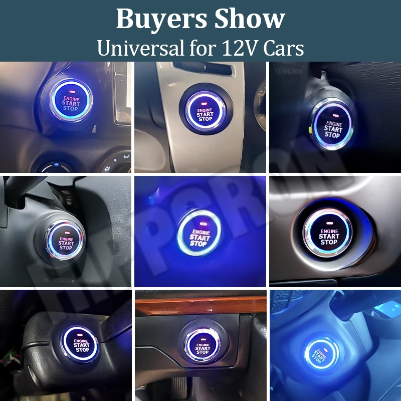 Hippcron Car Alarm Start Stop Button Engine RFID Keyless Entry System Push Button Starter Stop Auto thumbnail 6