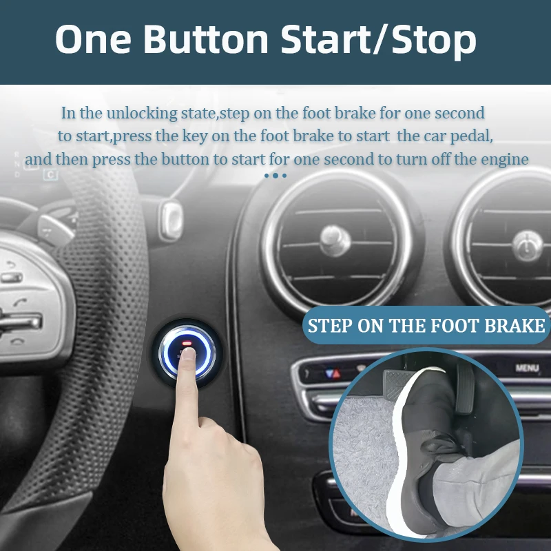 Hippcron Car Alarm Start Stop Button Engine RFID Keyless Entry System Push Button Starter Stop Auto thumbnail 2
