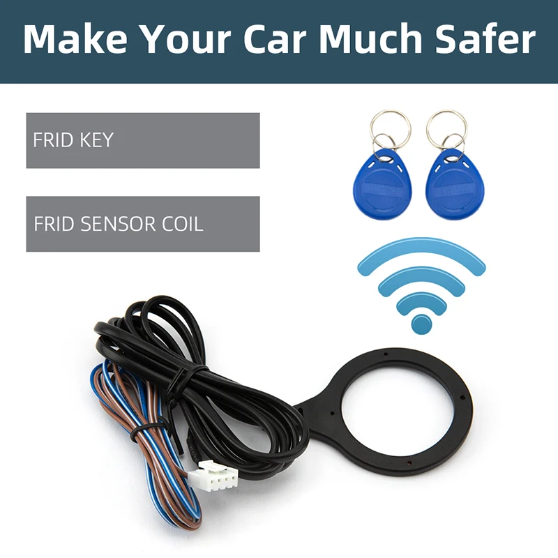 Hippcron Car Alarm Start Stop Button Engine RFID Keyless Entry System Push Button Starter Stop Auto thumbnail 4