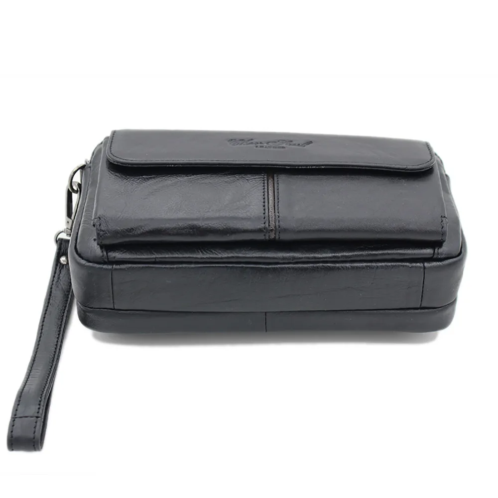 Men Clutch Bag Purse Handy Wallet Genuine Leather Business Mobile Cell Phone Case Handbags Purses Male Money Wrist Wallet Bag thumbnail 5
