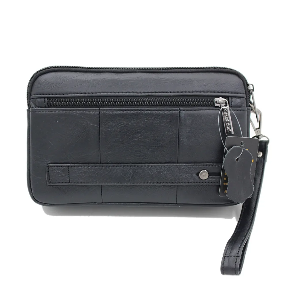 Men Clutch Bag Purse Handy Wallet Genuine Leather Business Mobile Cell Phone Case Handbags Purses Male Money Wrist Wallet Bag thumbnail 3