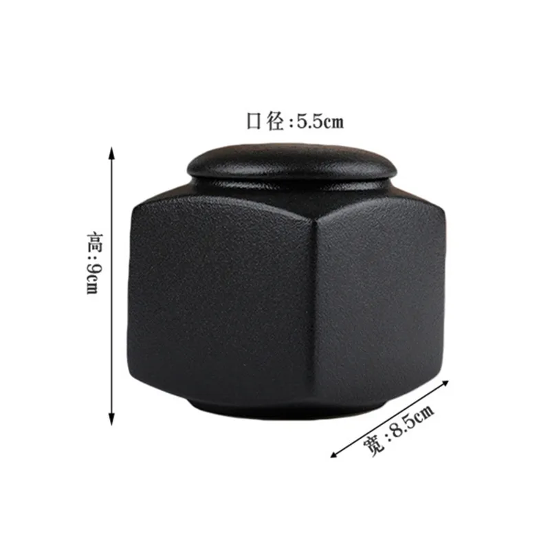Black/White Funeral Ashes Jar Urn For Human Cremation Pet Ashes Holder Ceramic Keepsake Pal Ashes Urns Casket Seal Storage Jar thumbnail 3