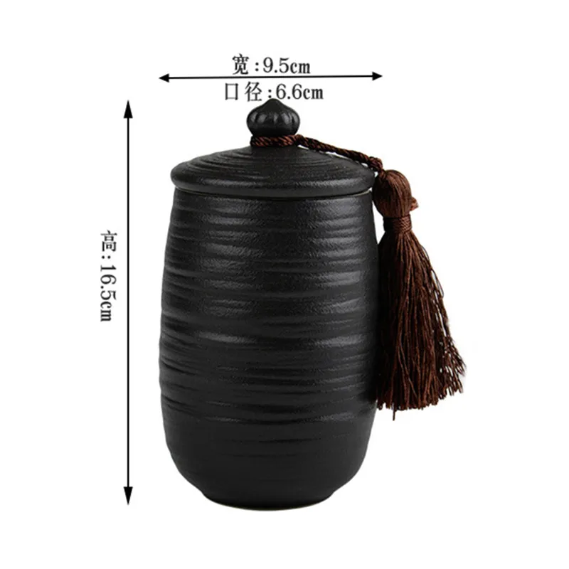 Black/White Funeral Ashes Jar Urn For Human Cremation Pet Ashes Holder Ceramic Keepsake Pal Ashes Urns Casket Seal Storage Jar thumbnail 2