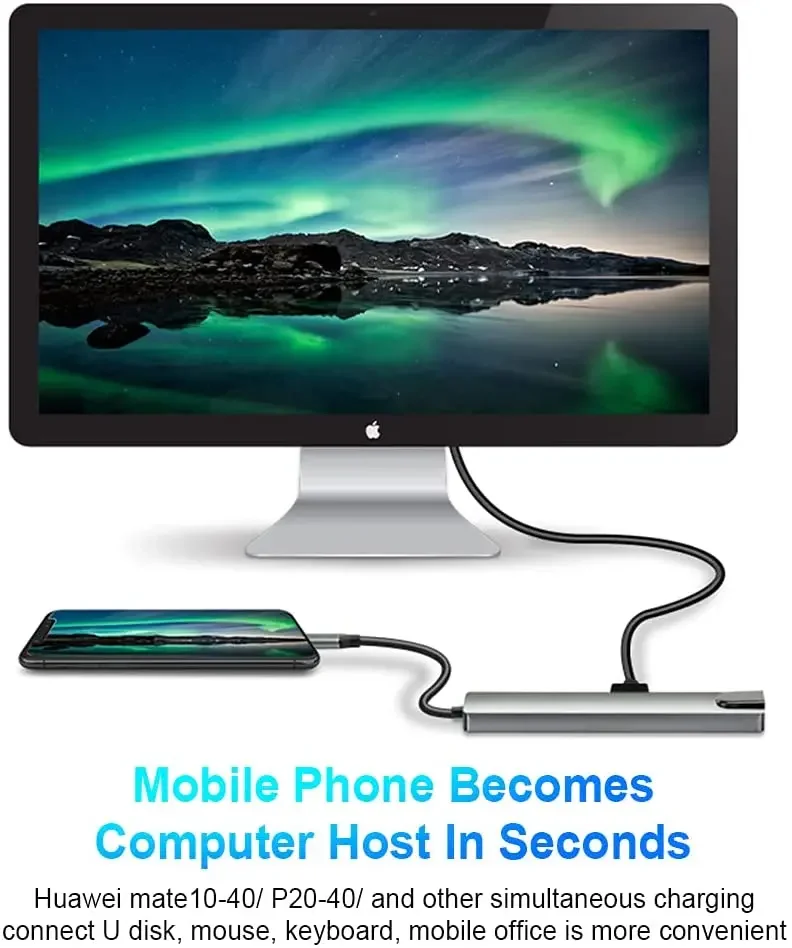 USB 3.0 Hub For Laptop Adapter PC Computer PD Charge Dock Station RJ45 HDMI-compatible TF/SD Card Notebook Type-C Splitter thumbnail 4